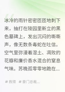 被霸总在墓地捡走后我手撕了全家小说最后结局，苏晚陆沉舟赵美娟百度贴吧小说全文免费