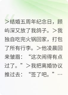 火锅与离婚协议书小说最新章节-主角顾屿深林晚全文免费阅读